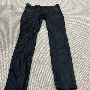 Sleek Black Leather-Style Pants